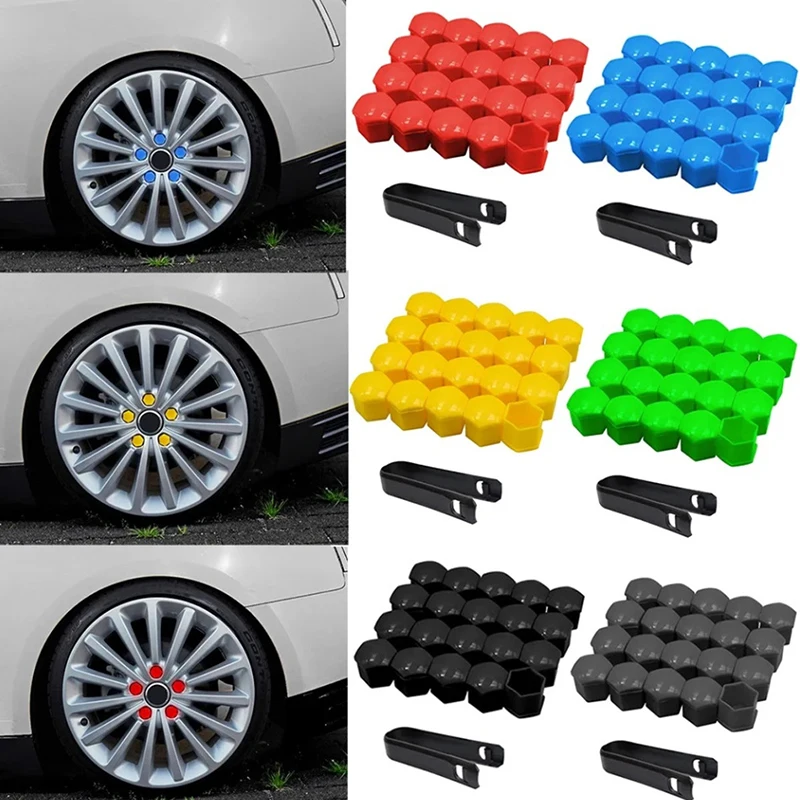 

20Pcs Car Wheel Nut Caps Anti-Rust Auto Hub Screw Protection Covers Car Tire Screw Caps Nut Bolt Covers Auto Exterior 17/19/21mm