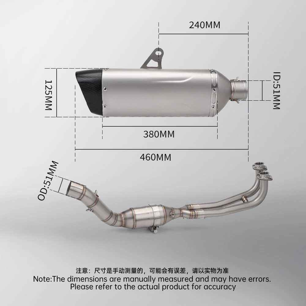 For TMAX530 TMAX 560 (2016-2025 model year) motorcycle stainless steel with single oxygen sensor front exhaust TMAX-K175 complet