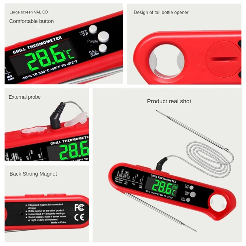 HOT SALE Digital Instant Read Meat Thermometer Folding Probe Backlight & Calibration Function For Cooking Candy,BBQ Grill, Beef