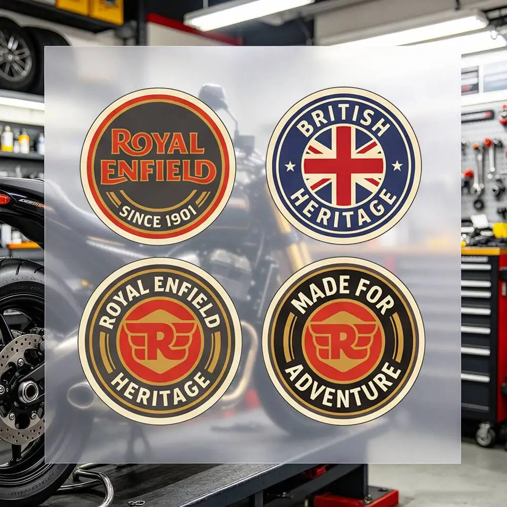 Retro R-Royal E-Enfield Waterproof Stickers For Decorating Car Windows Motorcycles And Computers