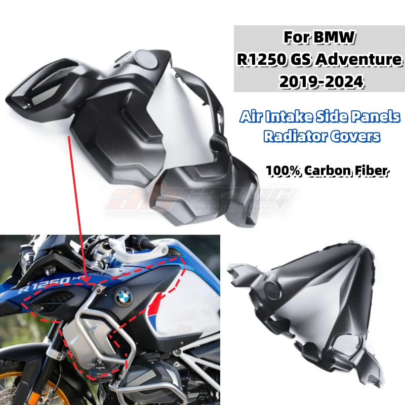 Air Intake Side Panels Radiator Covers Fairings For BMW R1250 GS ADV Adventure 2019-2024 Full Carbon Fiber 100%