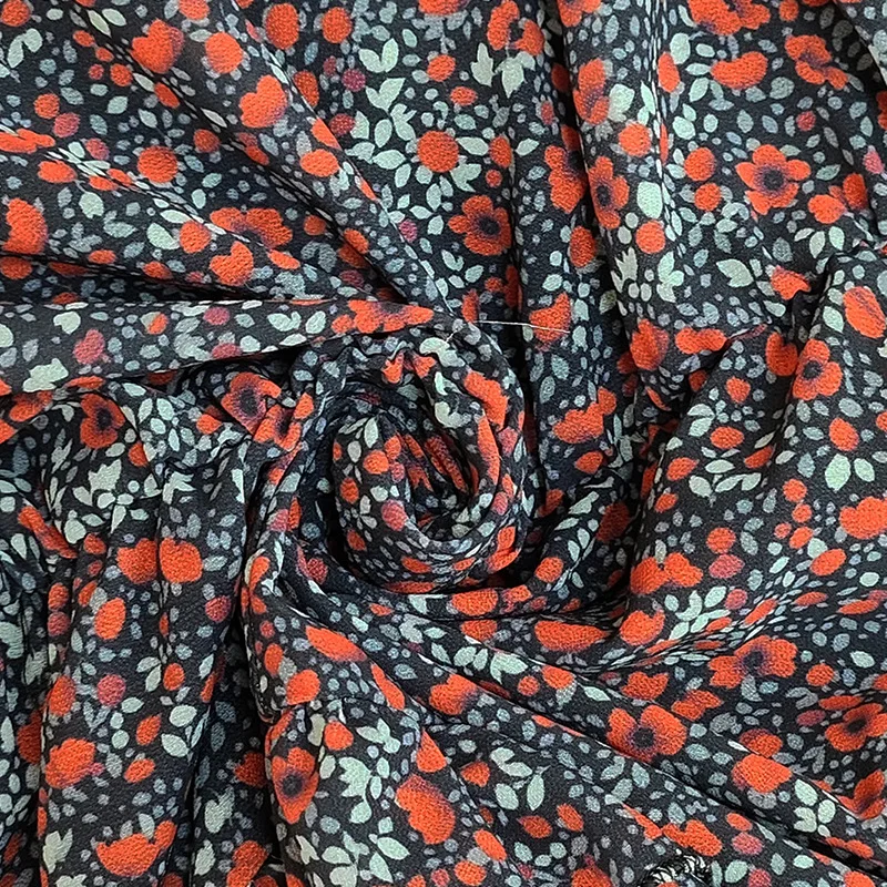 Vintage Printed Women's Dresses French Shirt Fashion A-line Summer V-neck Spring/Summer Casual Clothing Long-sleeved Women Dress