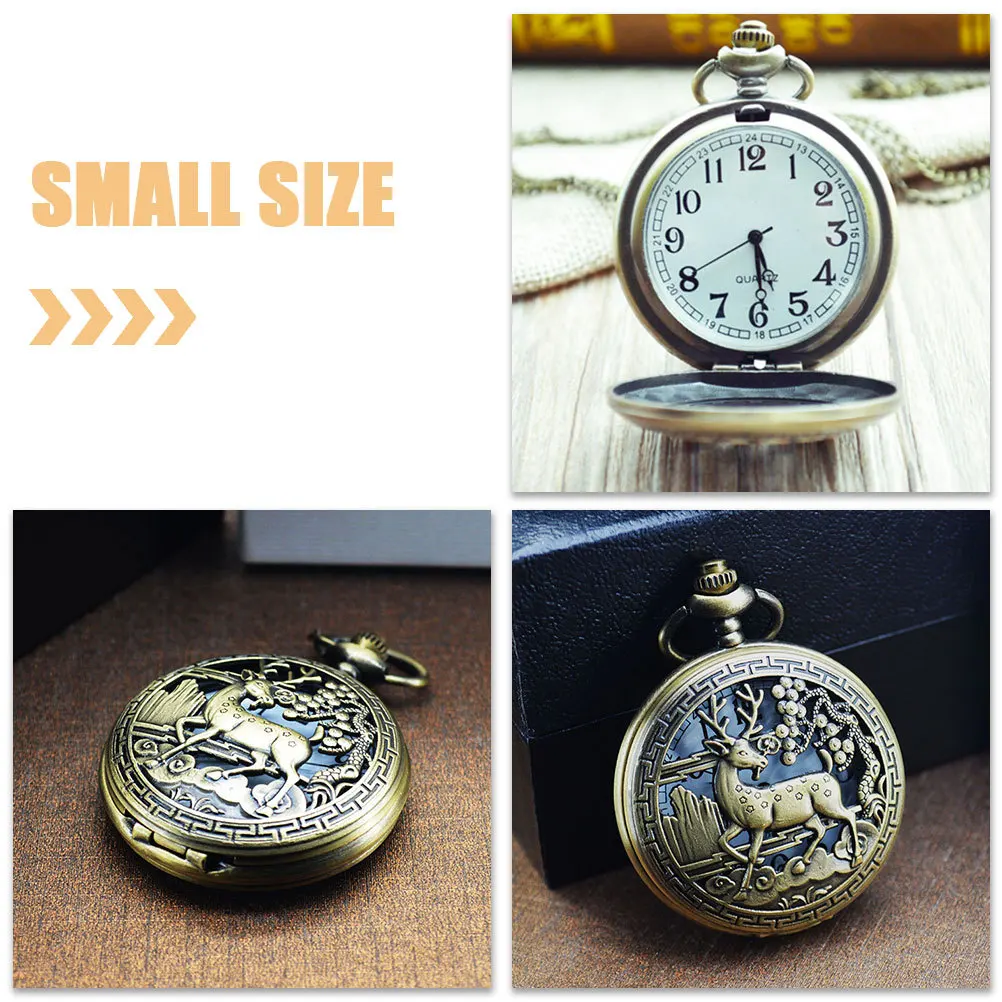 Reloj de bolsillo vintage, colgante decorativo ligero, compacto, pequeño, retro, mecánico, para hombres y mujeres, relojes de bolsillo
