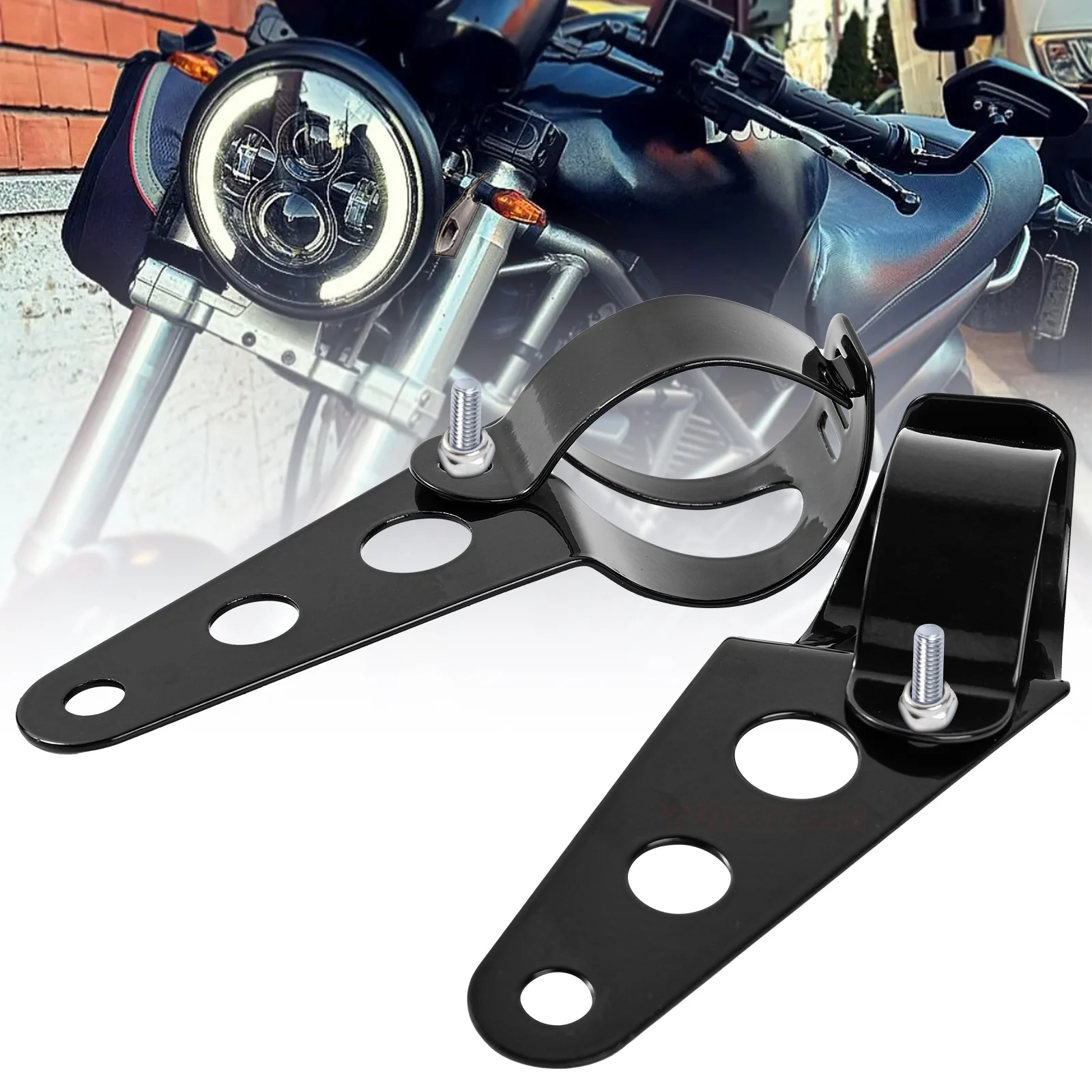 Universal Headlight Bracket Chopper Head Lamp Bumper Mounting Fork Support Holder 35mm-43mm 1.38