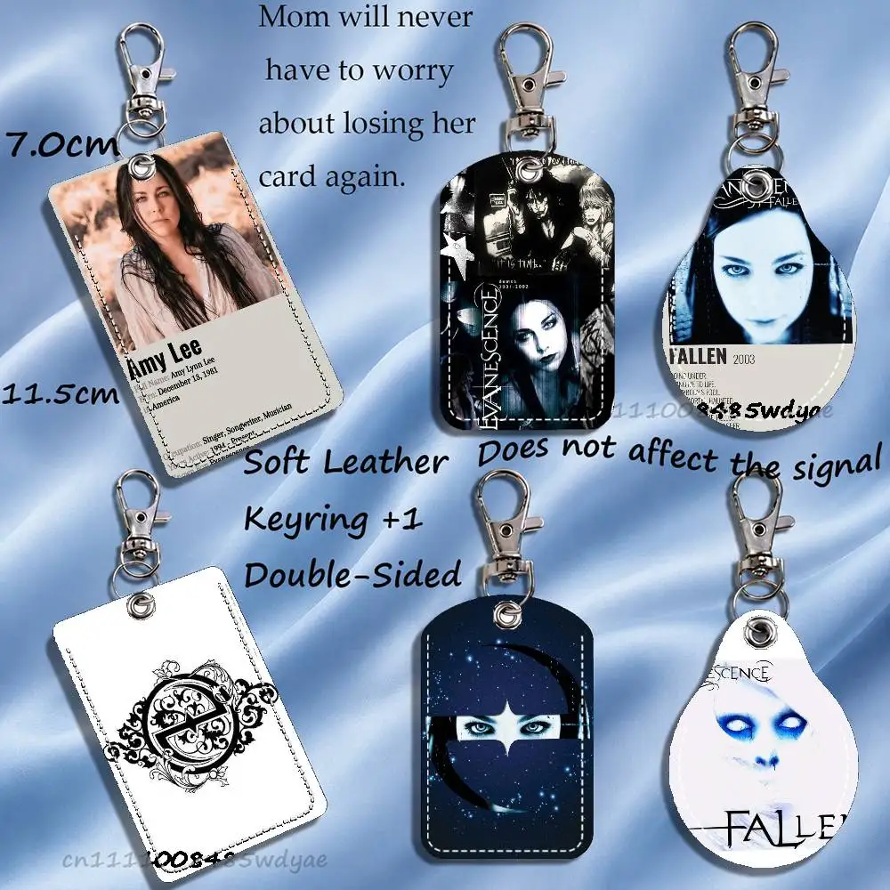 E-Evanescence Fallen A-Amy Lee Card Keychain Fashion Pendant Bag ID Door Card Case Bus Card Cute Adult