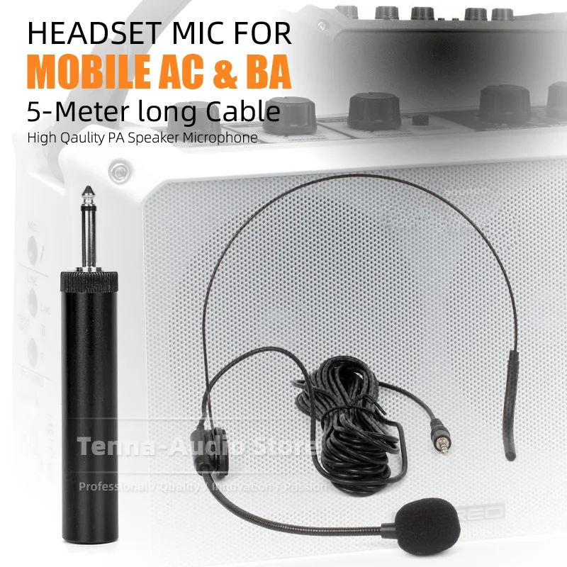 For ROLAND Mobile AC Cube BA Guitar Speaker 5 Meter Headworn Microphone Headset Earset Mike PA Amplifier AMP Megaphone Mic