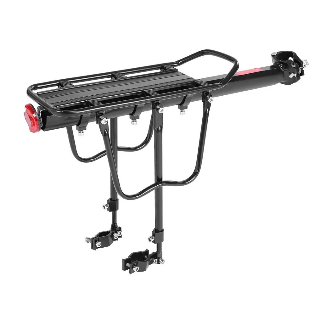 Fietsachterdrager met snelkoppeling en reflector, aluminium fietsbagagedrager, draagvermogen 50 kg voor mountainbikes