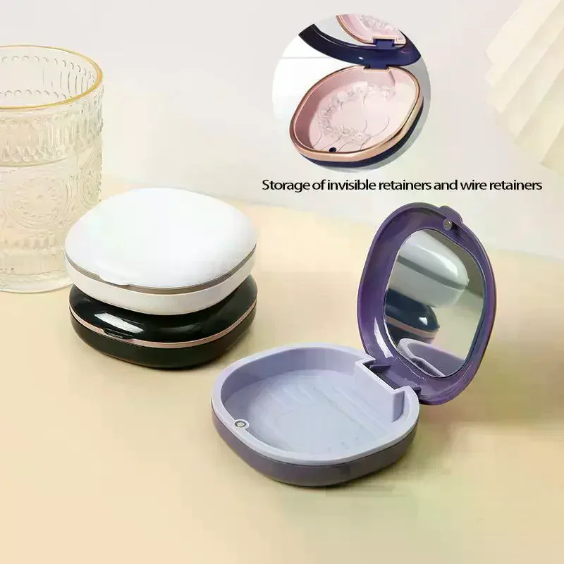 Retainer Box Magnetic Cover Fake Teeth Denture Storage Case Mouth Guard Aligner Braces Orthodontics Container Oral Hygiene