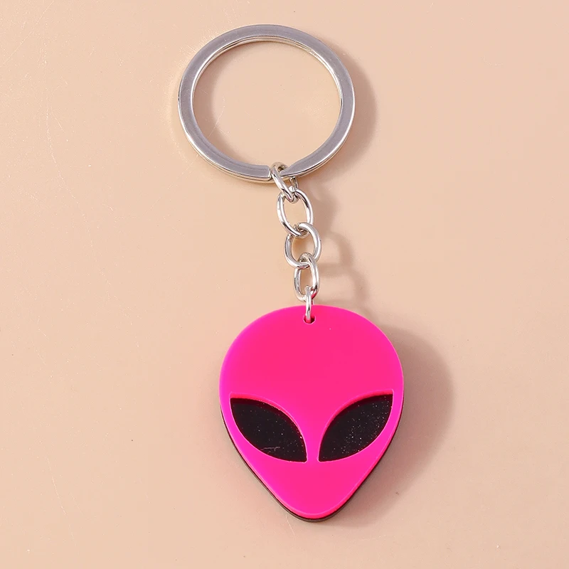 Creative Resin Alien Keychain Heart Animal Keyring Pendants for Men Women Key Holder Handbag Decor Charms DIY Jewelry Gifts