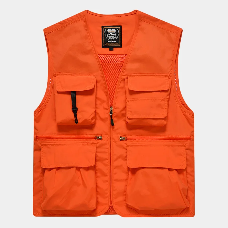 

2025 men's new multi-functional fishing vest, outdoor leisure mountaineering mesh photography vest, customizable LOGO
