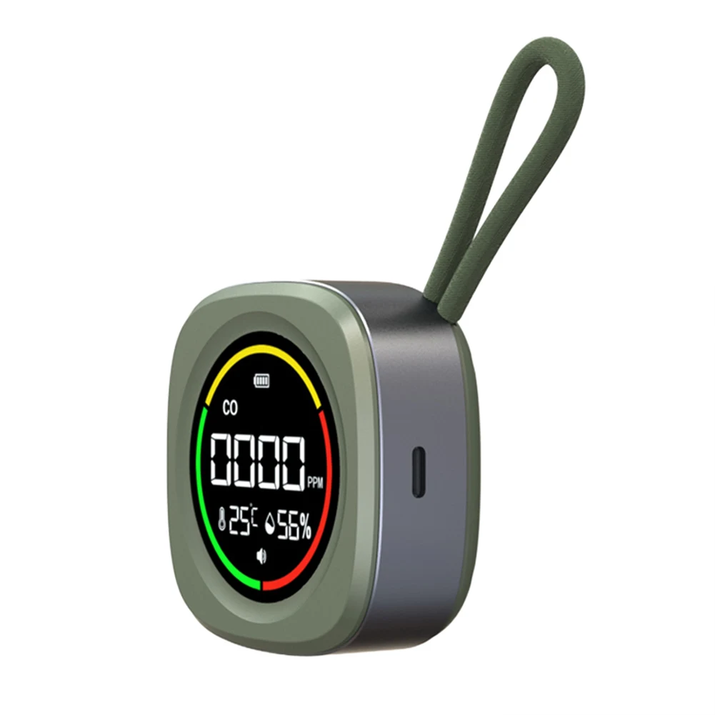Детектор угарного газа 3 в 1, перезаряжаемый монитор качества воздуха CO, детектор температуры и влажности CO для наружного кемпинга, автомобиля на колесах