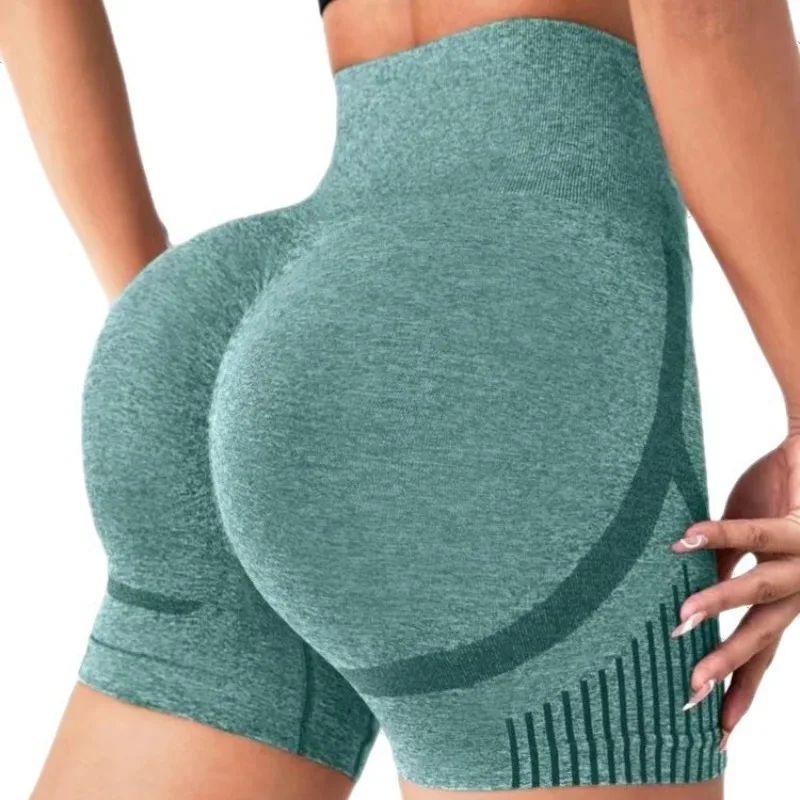 Pantalones cortos de Yoga para mujer, pantalones cortos de entrenamiento de cintura alta, Fitness, Yoga, levantamiento de glúteos, Fitness, Yoga, gimnasio, pantalones cortos para correr, ropa deportiva