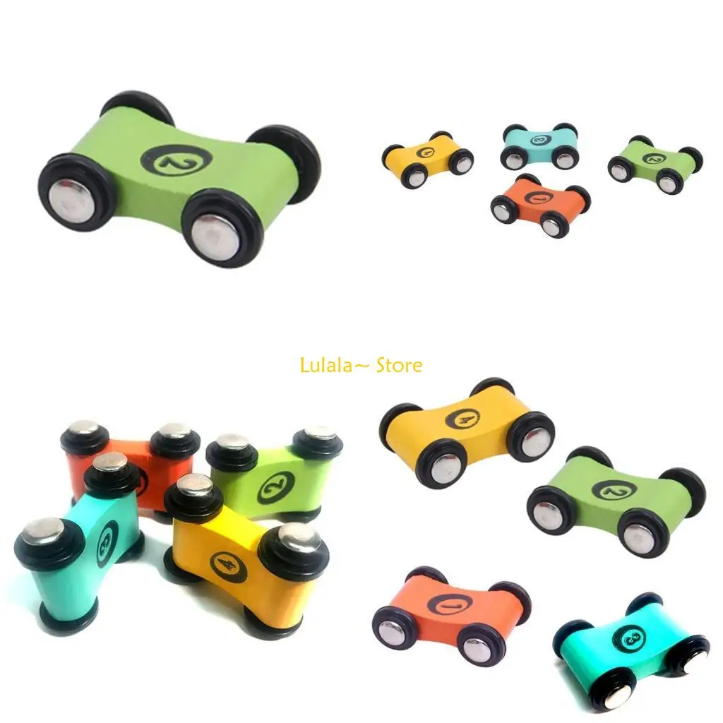 

Y4QA 4Pieces/Set Wooden Baby Mini Car Toy Replacement Car with Number Cognition Race Vehicle Kid’s Christmas Gift