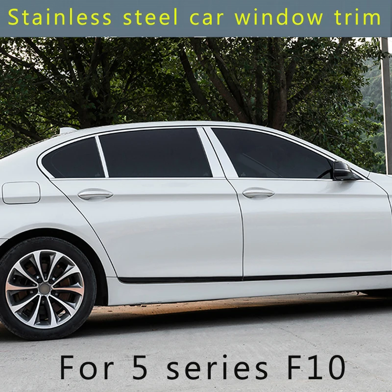 

Car Door Stainless Steel Window Bc Pillars Sequins Decoration Cover Sticker Trim For Bmw 5 Series F10 Auto Accessories