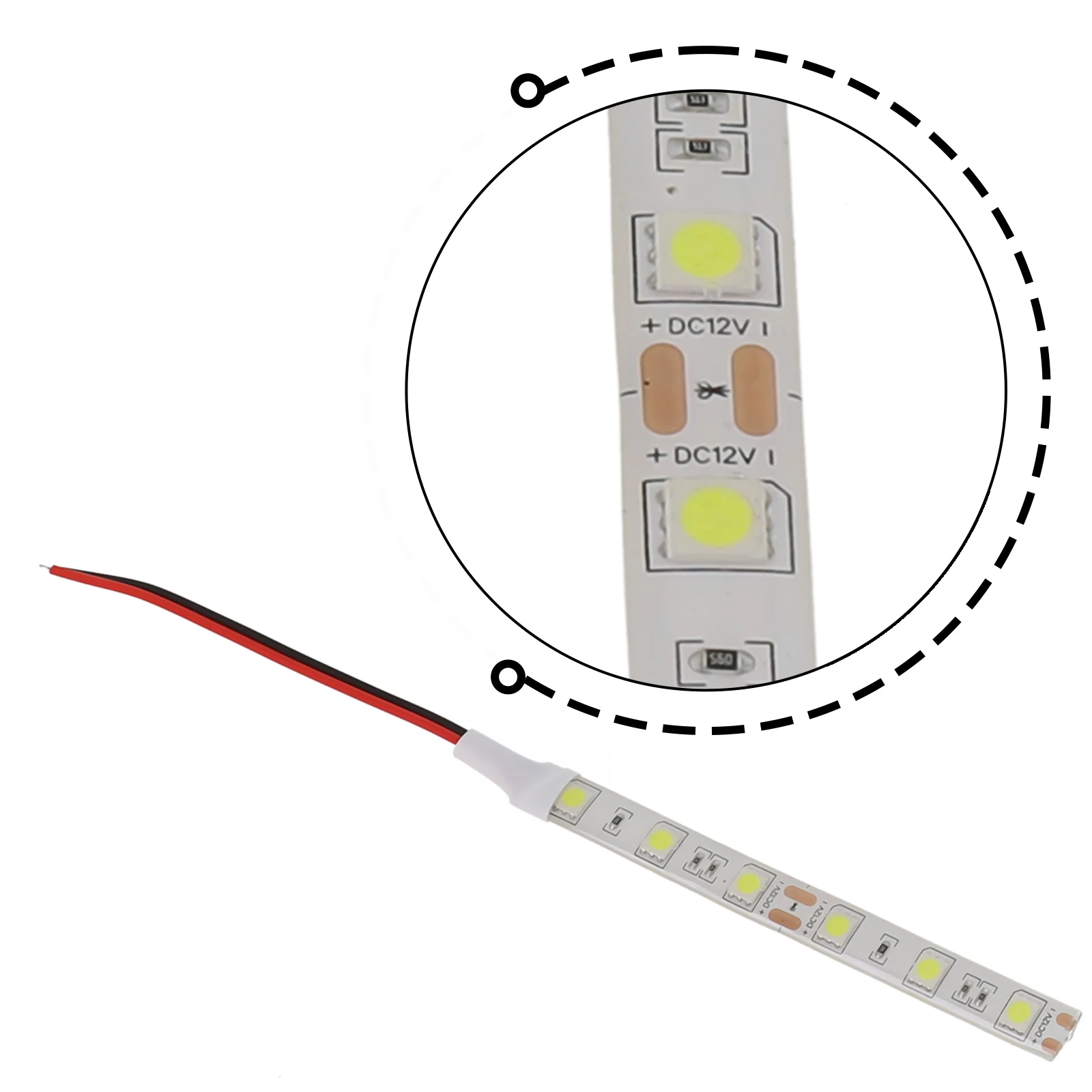 5050 Taśmy LED 12V Samochód Przyczepa kempingowa Motocykl Cool 6000K 10 Cm Jasny Podwójny panel Oświetlenie kuchenne Meble Półki Lampy