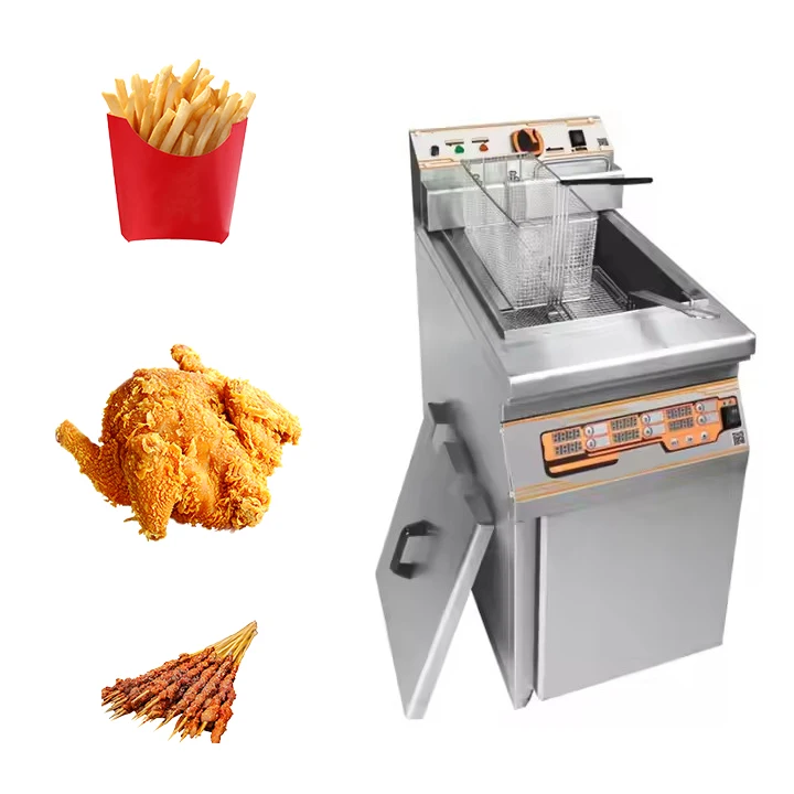 Restaurant Kitchen Equipment Commercial Electric Stainless Steel Deep Fryers with High Temperature Frying