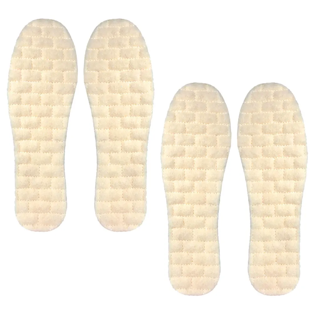 

4 Pcs Warm Boot Insoles Winter Fleece Pads Thickened Latex Wool Inserts for Shoes Size 43 44 Reusable Comfortable