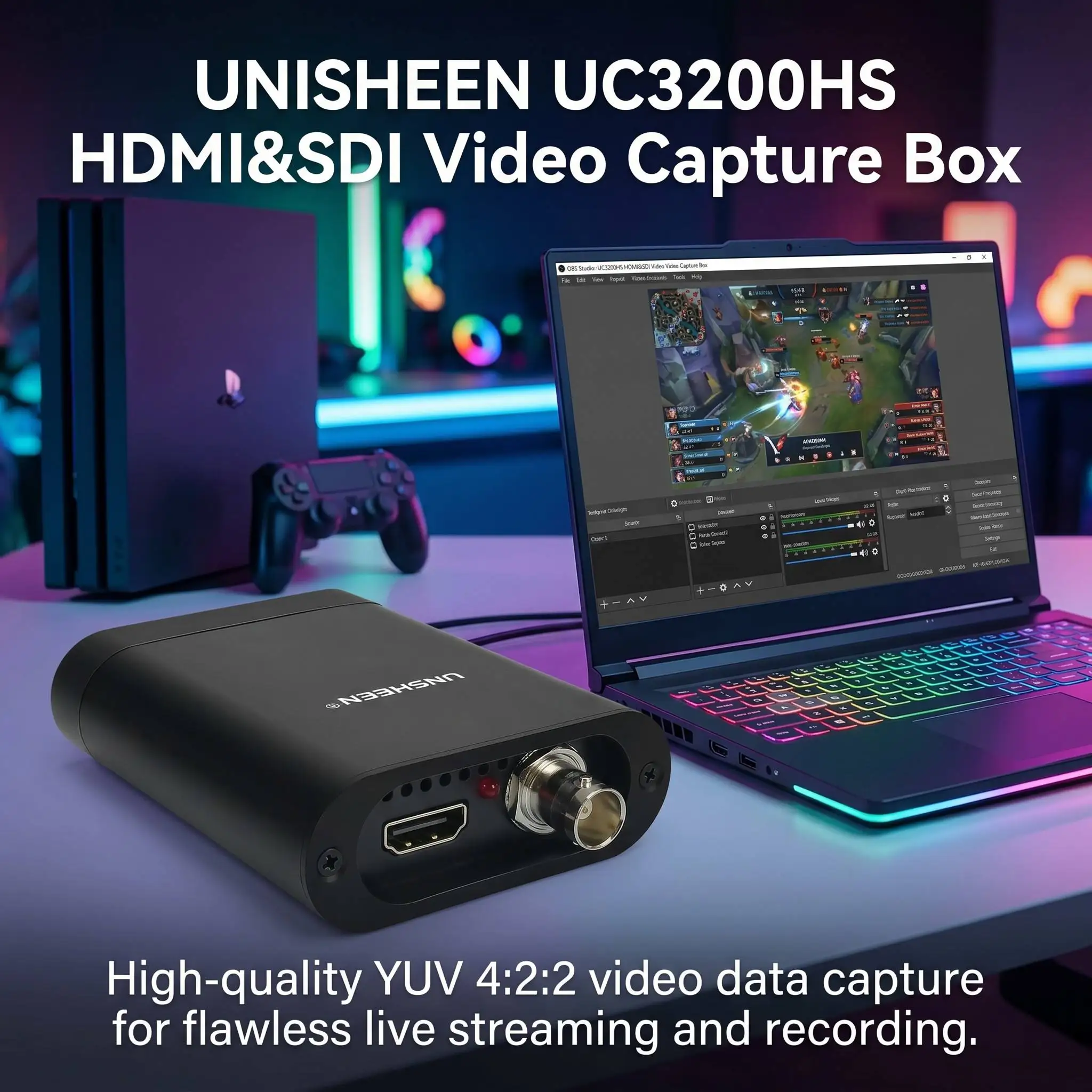 UNISHEEN UC3200HS FPGA Grabber Dongle Game Live Stream Broadcast 1080P USB3.0 60FPS SDI HDMI VIDEO CAPTURE Box