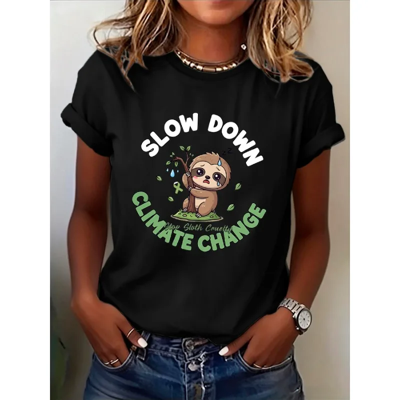 ilstile Women's Save The Beagles Dog Animal Print T-Shirts Summer Short Sleeve Casual Tops Black  Tees New Arrival