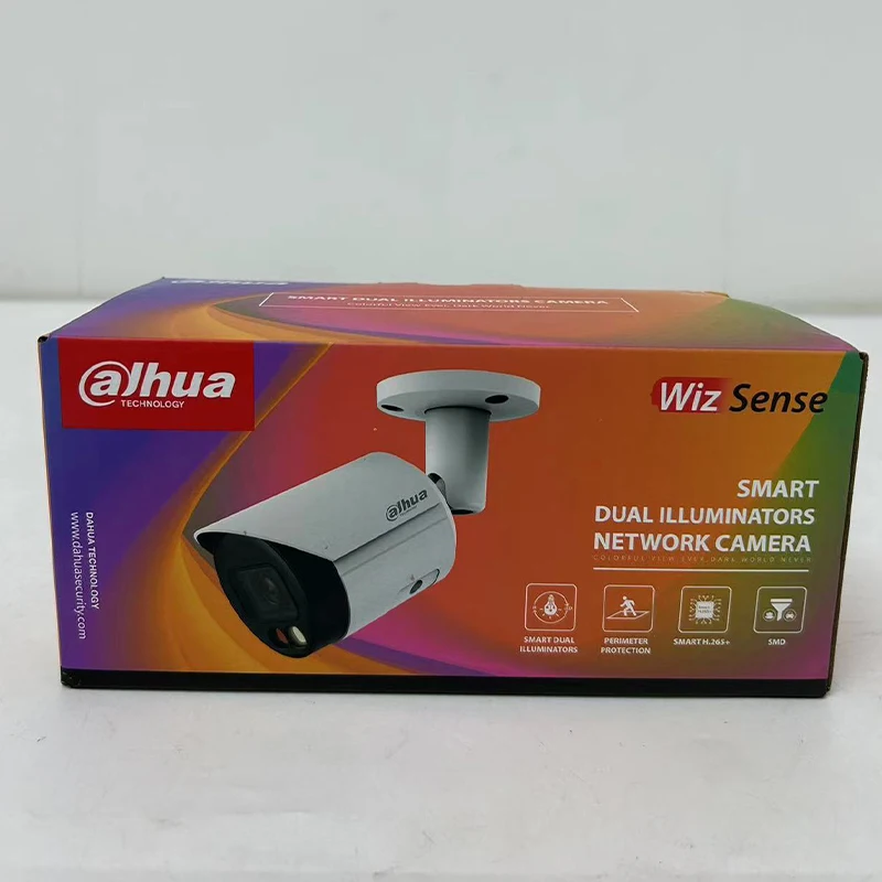 Dahua 8MP IPtv IPC-HFW2849S-S-IL POE H.265 IR30M Build in MIC IP67 Smart Dual Light Fixed-focal Bullet WizSense Network Camera