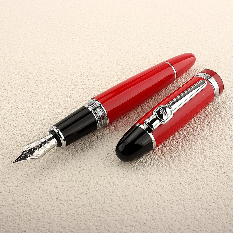 Jinhao 159 Metal Fountain Pen Red EF/F/M/Bent Nib Writing Business Office Gift Ink Pen