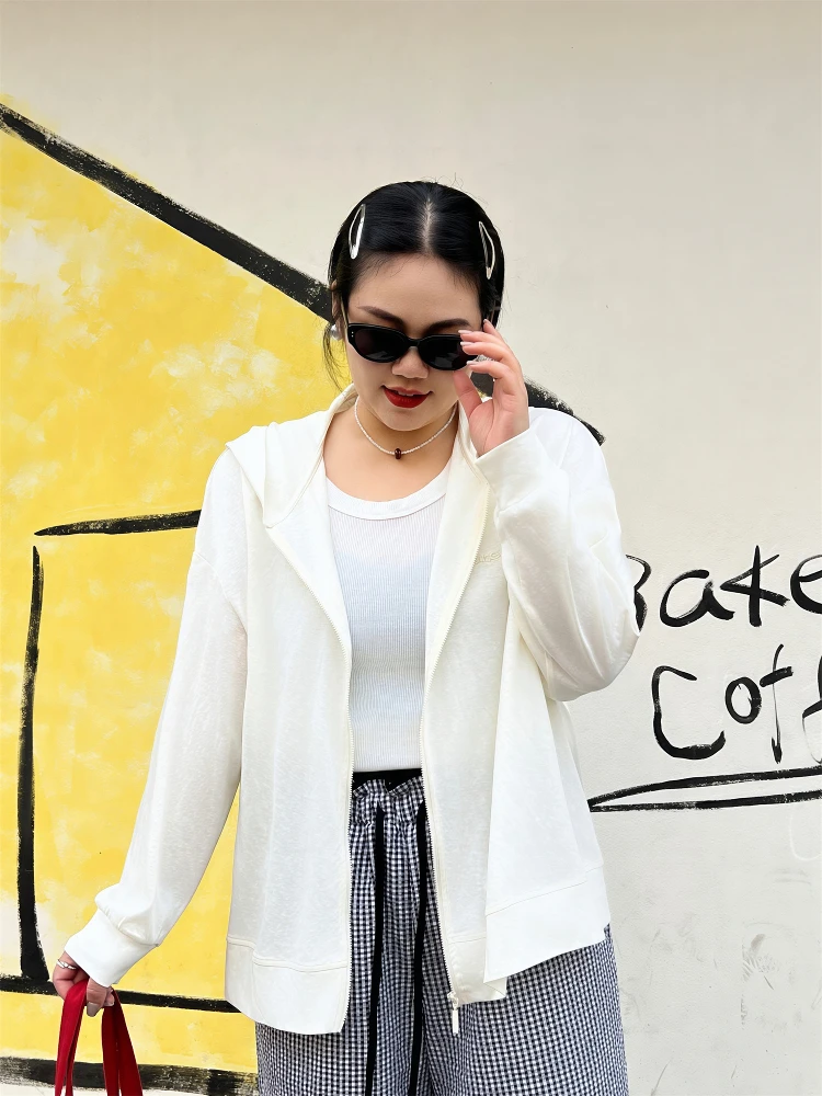 

Женская удлиненная куртка из ледяного шелка больших размеров, повседневная, летняя, с защитой от солнца, стройнящая, весна-лето 2025