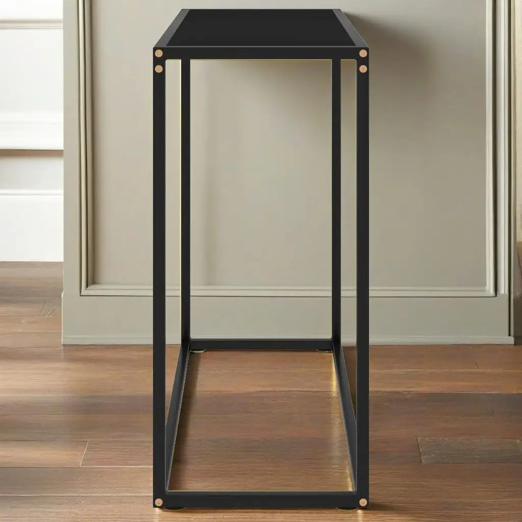 Console Table Black 31.5x13.8x29.5 Tempered Glass