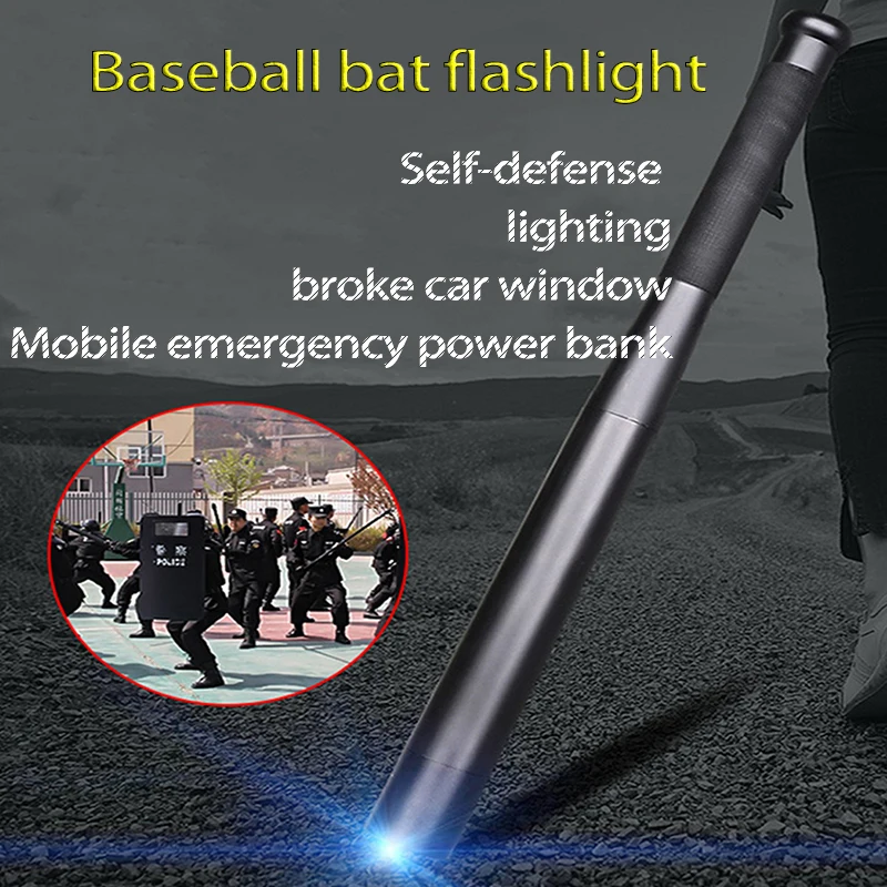 XM- T6 Built in Battery Handheld Torch Self-defense Security Torch Light Phone Power Bank Lantern B9 Baseball Bat Led Flashlight