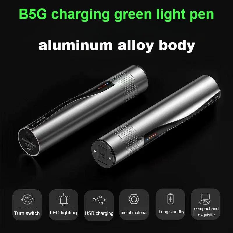 

FTTH Aluminum alloy casing fiber optic green light test pen 15MW rechargeable fiber optic visual fault locator high power