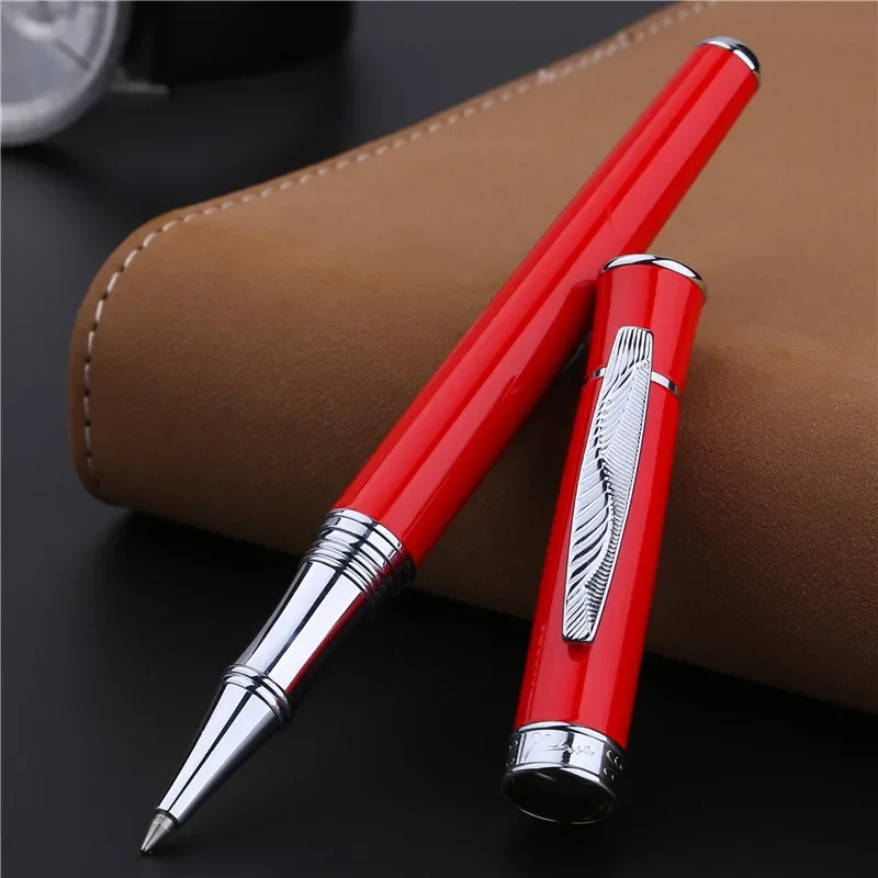 

Picasso 607 Red Rollerball Pen 0.5mm Nib Silver Trim Collection Luxury Gift Pen Unique Style Leaf Pattern Clip