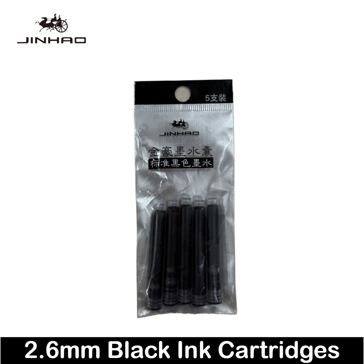 

JINHAO 100/10/5 PCS 2.6mm Black Fountain Pen Ink Cartridge Refill Student Fountain Pen Ink School Office Supplies Stationery