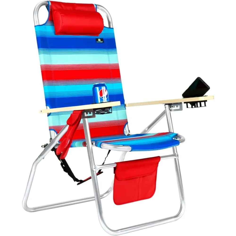 

Wide 17" off The ground High Beach Chair for Adults Heavy Duty with Tall High Back - 300 lb Load