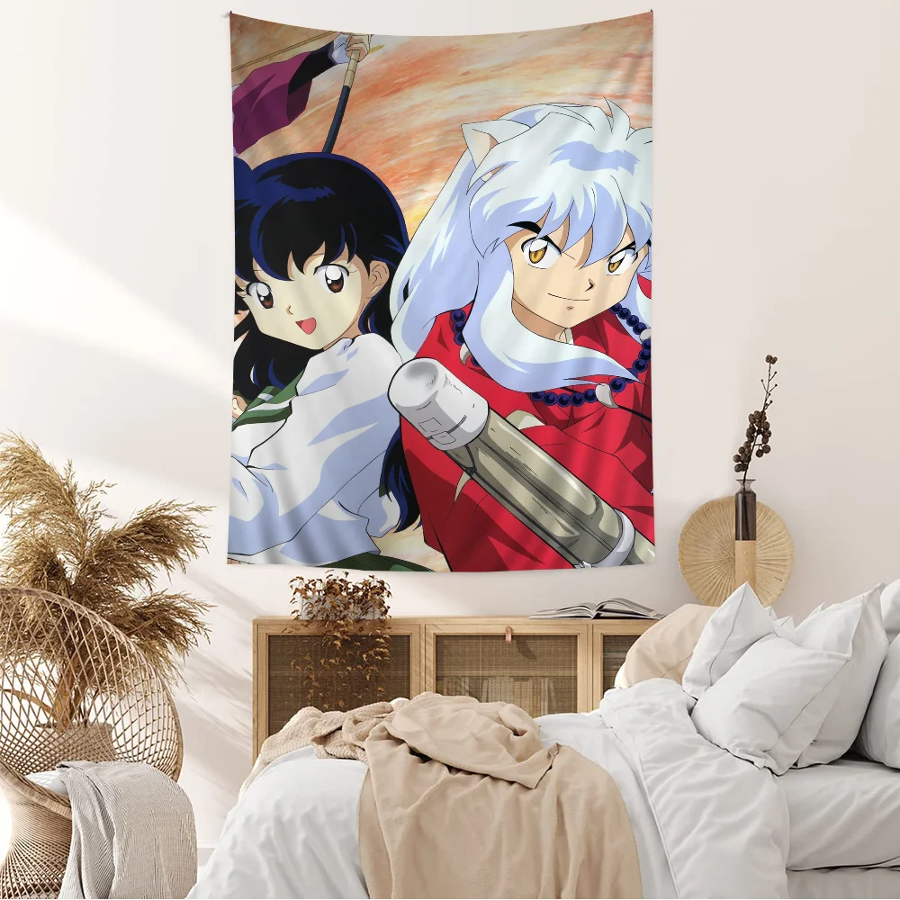 Hot Japan Anime Inuyasha Higurash Tapestry Art Printing Art Science Fiction Room Home Decor Wall Art Decor