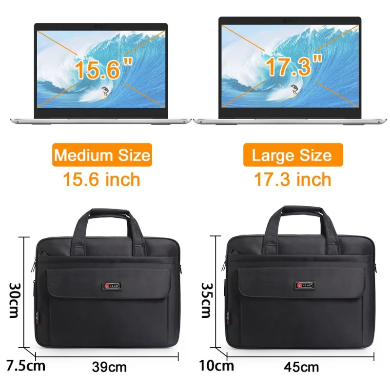 Business men\'s briefcase canvas waterproof large capacity 15.6 inch 17 inches laptop bag work business bag office messenger bag