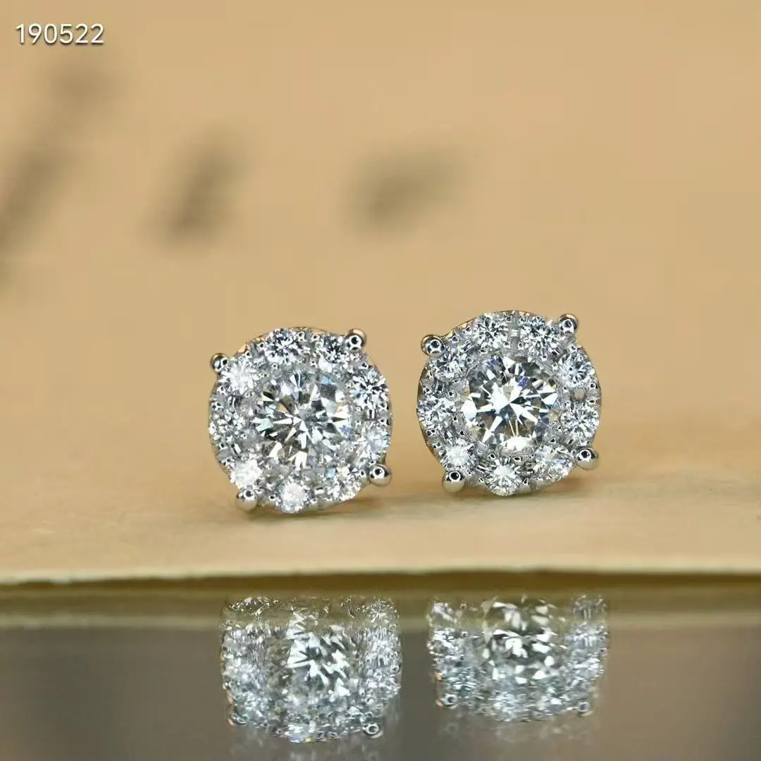 

XCL GOOD RECOMMENDATION NINE SURROUNDING ONE DIAMOND STUD EARRINGS FINE JEWELRY FOR DAILY WEAR PARTY WEEDING ENGAGEMENT GIFT