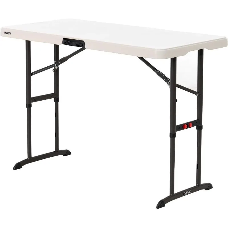 

4-Foot Commercial Adjustable Folding Table, Almond