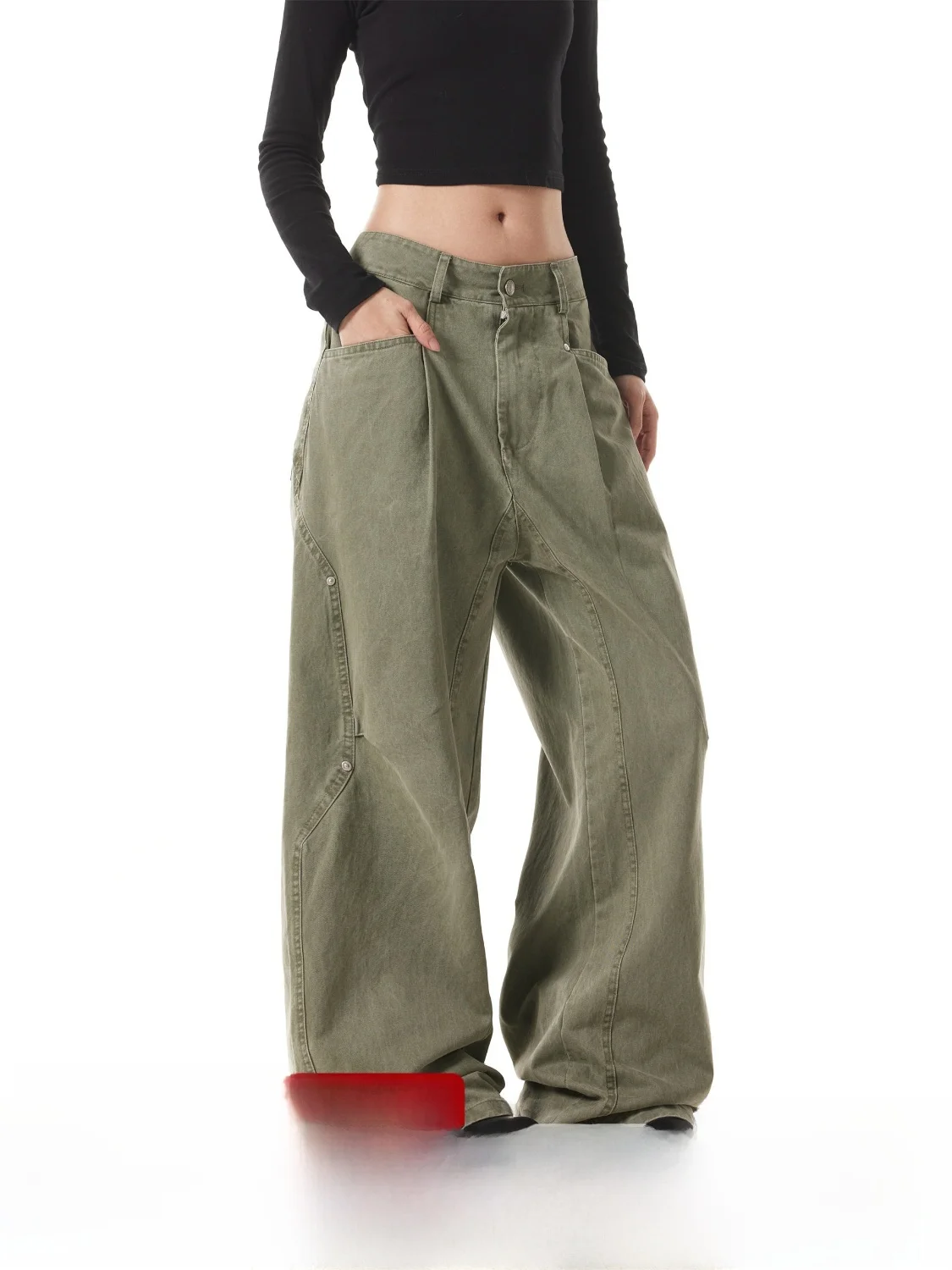 

Casual Straight Leg Work Pants ex Spring Season Versatile Simple Loose Couples Long Pants American Retro High Street Sle