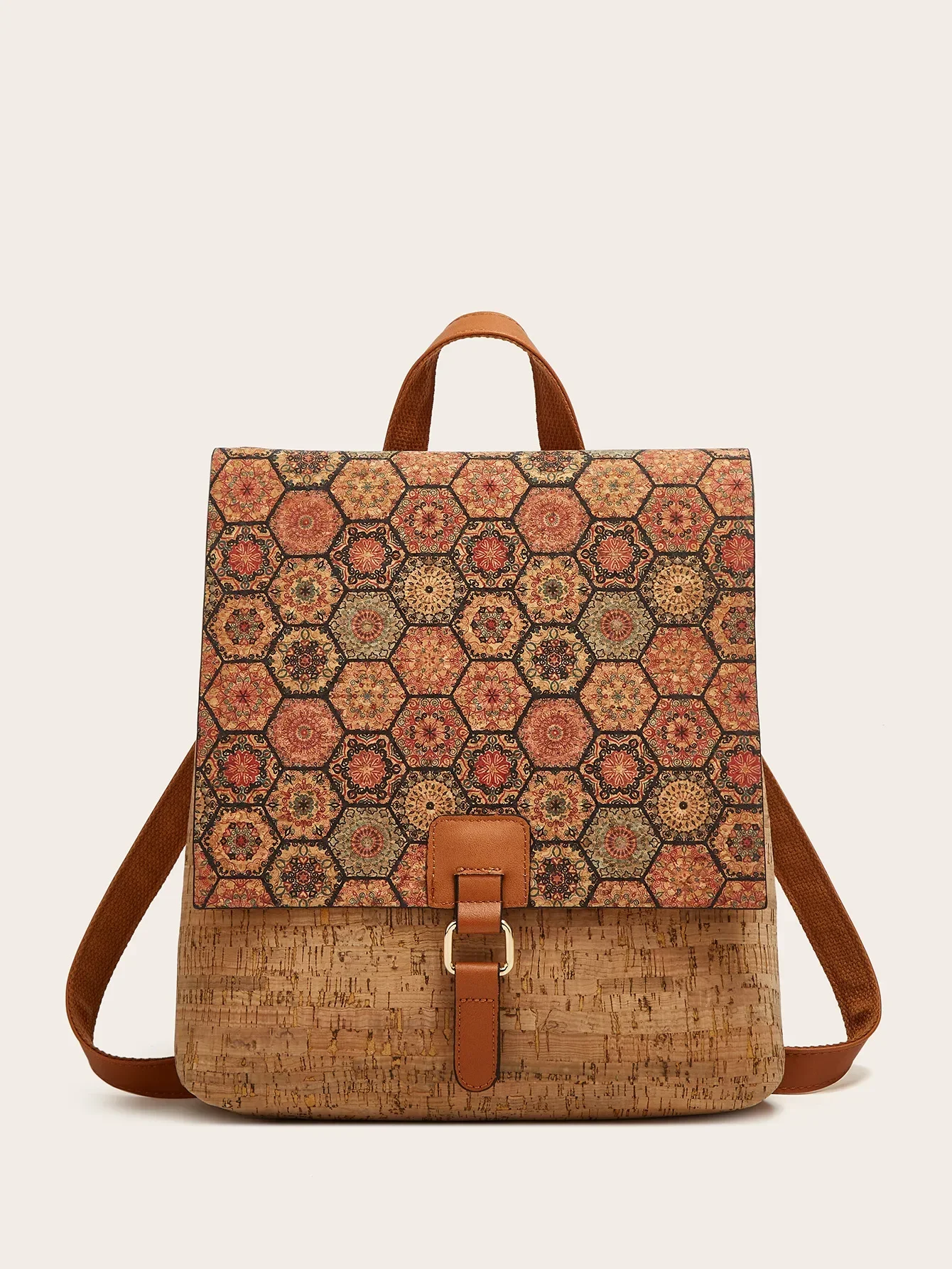 Fashion Vintage Printed Bark Shoulders Women's Large Capacity Backpack Рюкзак С Экраном Sac Homme Cuir