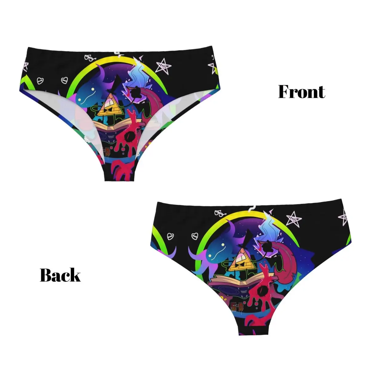 Custom Womens Gravity Falls Printed Panties Stretch Cartoon Animes Briefs Underwear