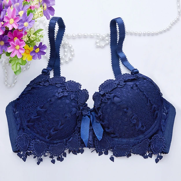 Girls Cheap Bra Super Push Up Deep V Bra Women 3/4 Cup Brassiere Lace Sexy Lingerie Underwired Underwear Bras for Small Breast