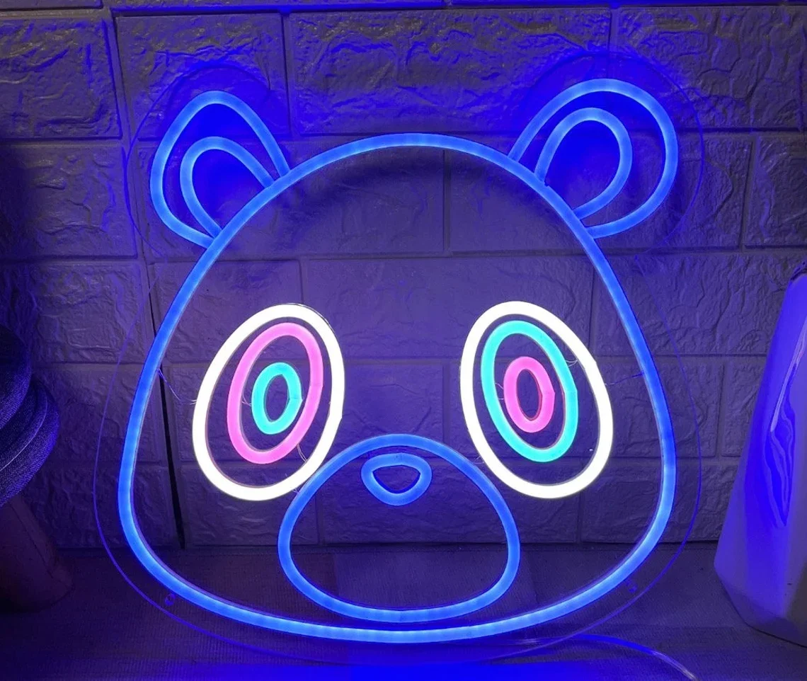 Imagem -05 - Personalizado Anime Graduação Urso Sinal de Neon Flex Led Light Decoração da Parede do Quarto Bar Shop Casamento Presente de Natal