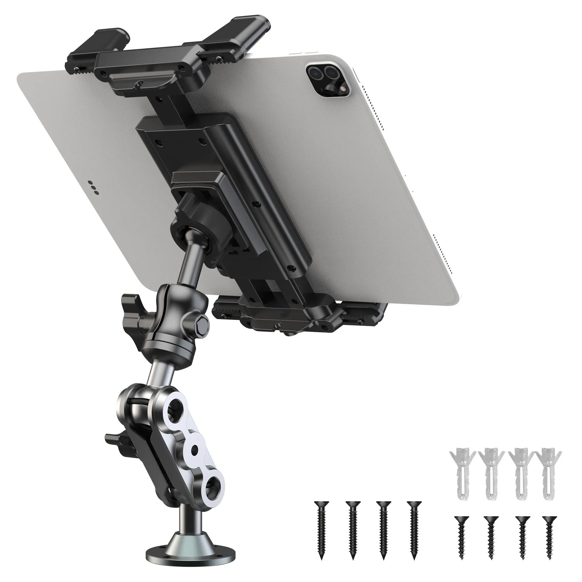 

Aluminum Car Dashboard Mount Heavy Duty Tablet Holder360° Rotation Adjustable Stand For Car Wall Camper Van Boar Truck
