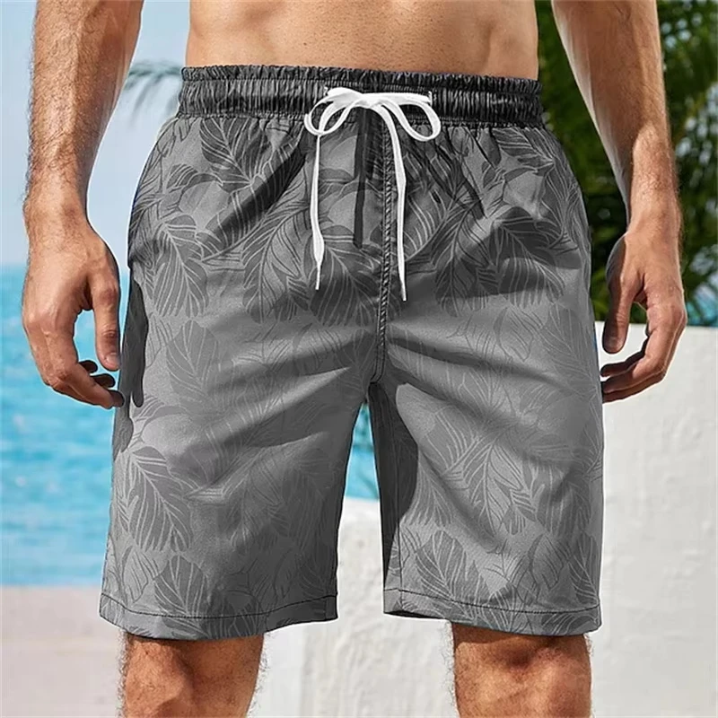 

3D Print Tropical Plants Board Shorts Men Oversized Surfing Drawstring Beach Sports Pants Swimwear Swimsuits Trunks Clothing