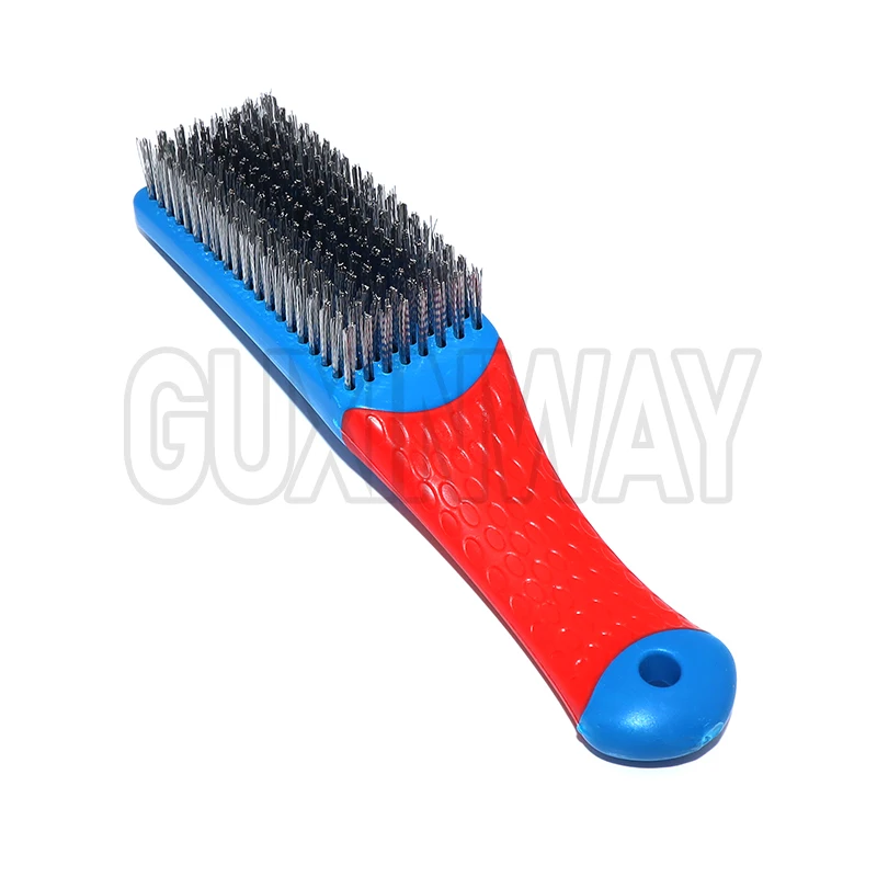 Heavy Duty Stainless Steel Wire Brush with Comfortable Plastic Handle - Perfect for Removing Rust, Welding Slag, Dirt, and Paint