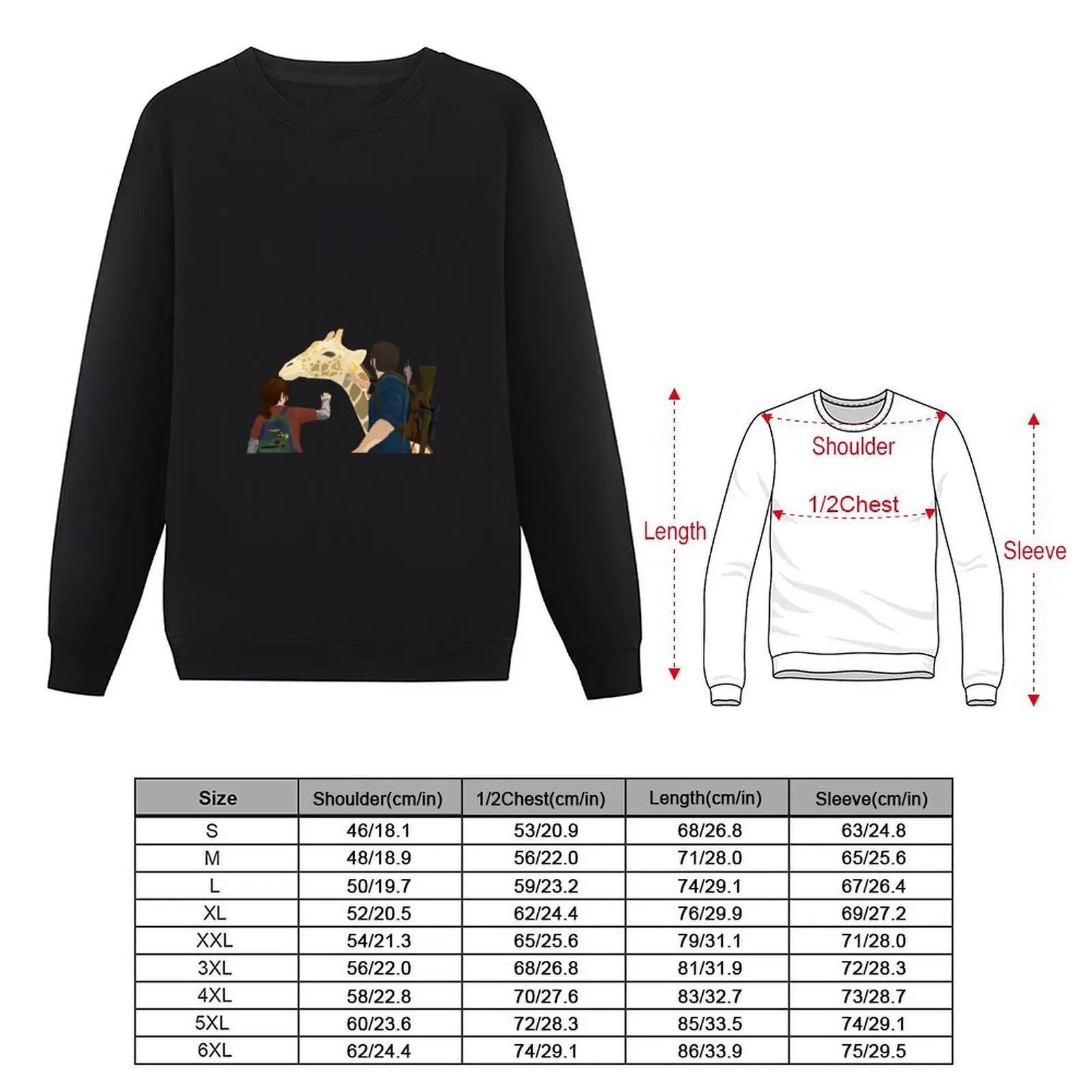 Ellie and Joel ft. the Girafe Pullover الملابس الجمالية ملابس رجالي رياضية الرجال رياضية قمصان سويت شيرت بقلنسوة