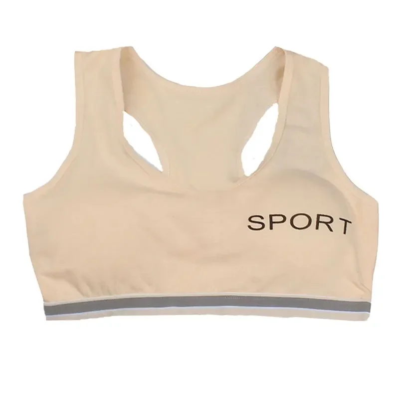2022 New Pink Bra Girl Development Period Removable Padded Bra Middle School Student Vest Sports Bra Women\'s Top