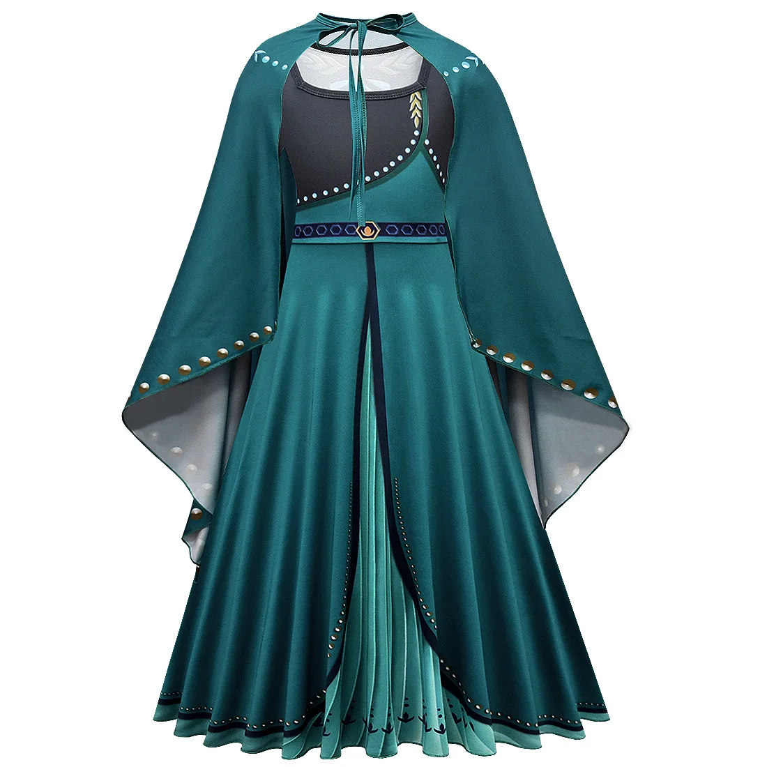 Frozen Coronation Anna Disney Princess Girls Cosplay  Long Sleeve Costume Carnival Party Kids Cloak Clothes Birthday Print Dress view 2