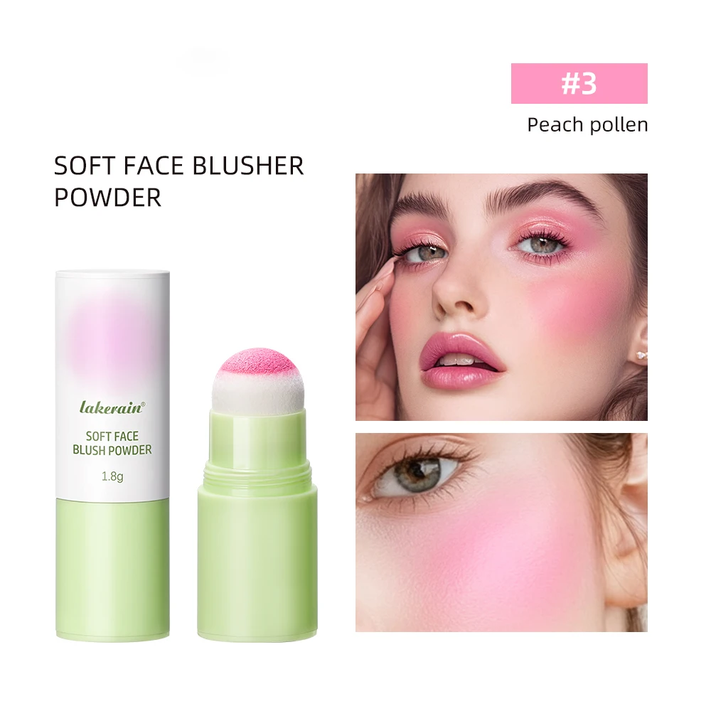 ฟองน้ําสีชมพู Blush Palette Rouge Peach Blusher แต่งหน้า Matte Long-Lasting เครื่องสําอางค์ Powder Blushes Face Stick Contour