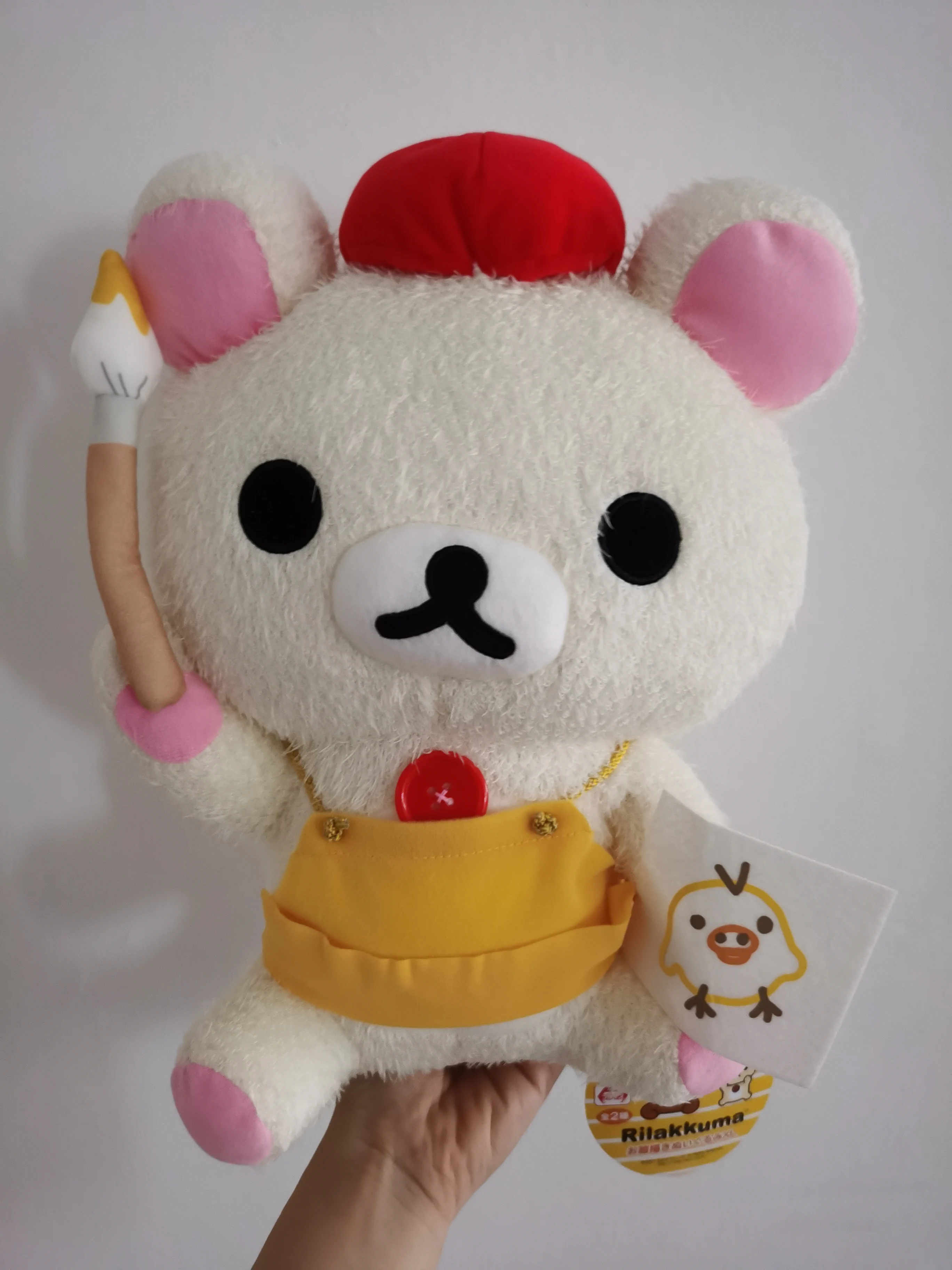 Nuovo carino Rilakkuma Korilakkuma orso pittore grande peluche imbottito cuscino cuscino giocattoli per bambini bambole bambini regali 37cm