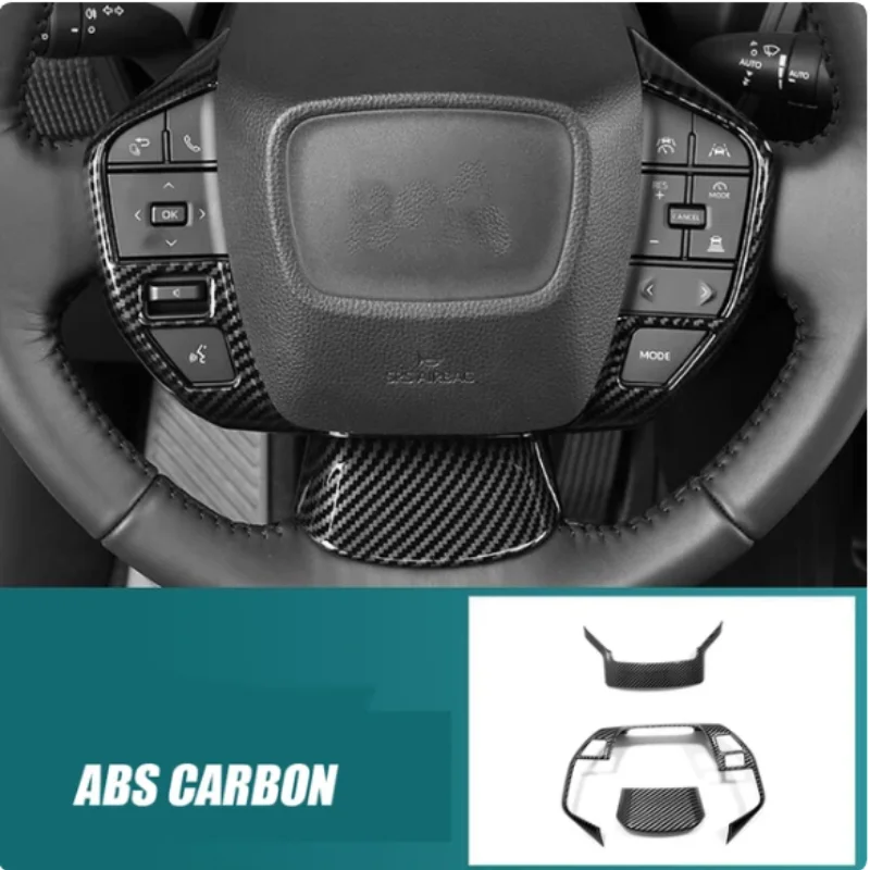 

For Toyota BZ4X 2022-2024 ABS Carbon/wood Car Instrument panel steering wheel sequins Button frame Cover Trim Frame Accessories